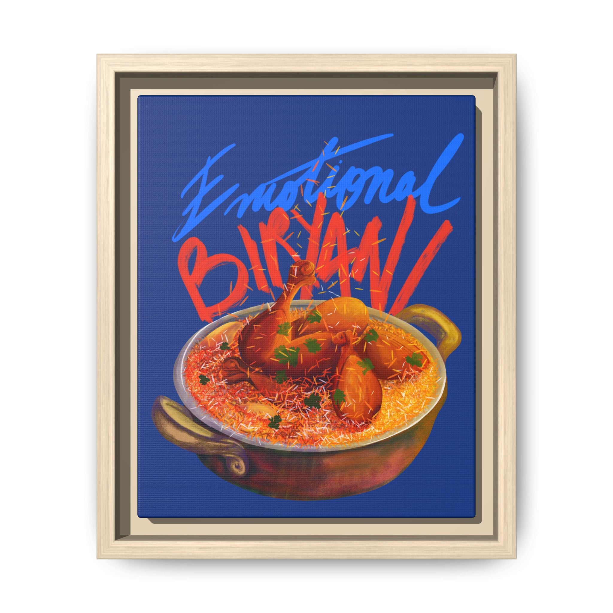 Emotional Biryani Framed Canvas