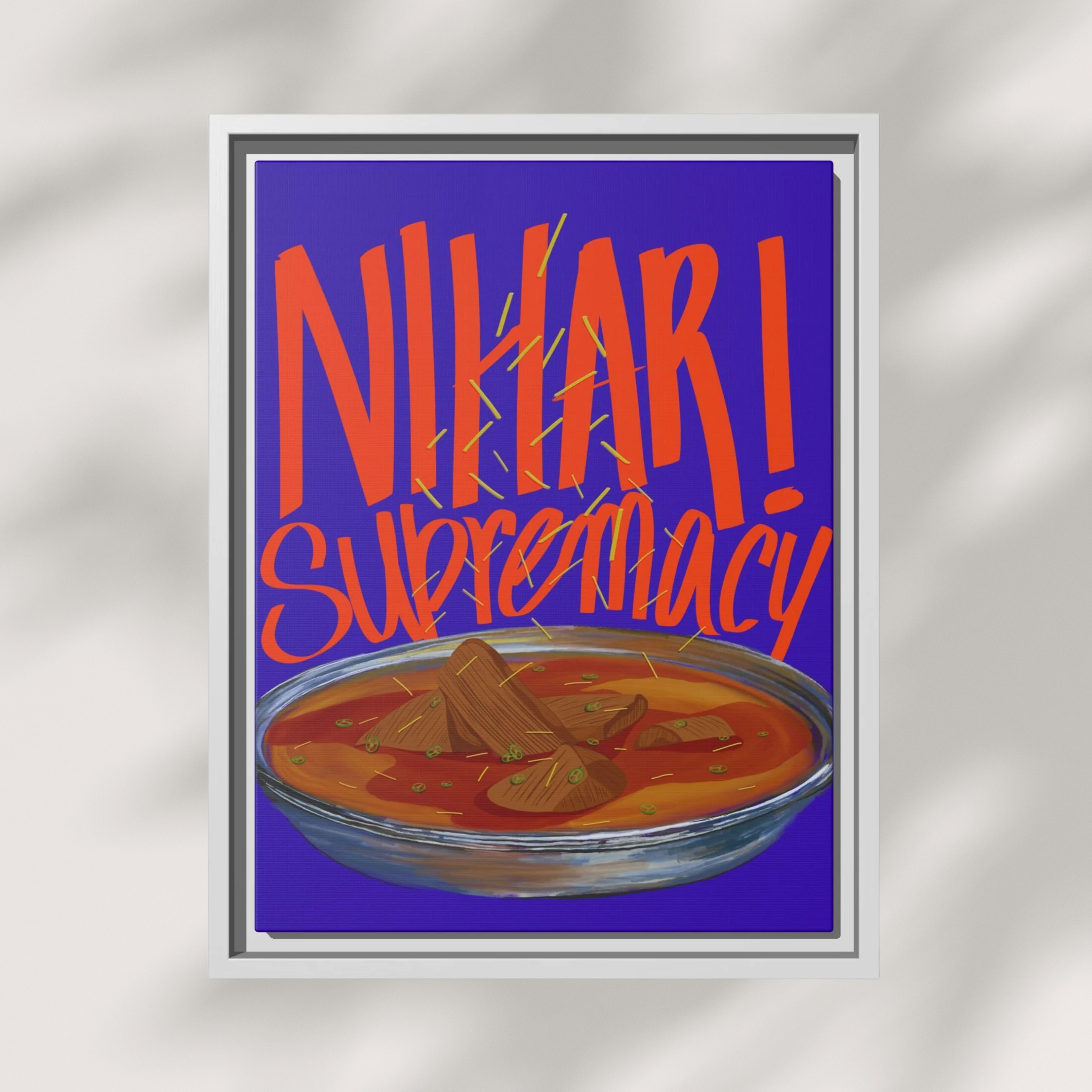 Nihari Supremacy Framed Canvas