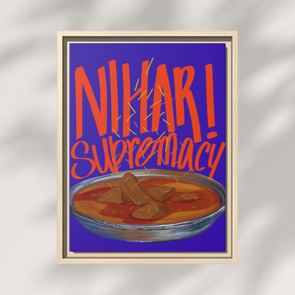 Nihari Supremacy Framed Canvas