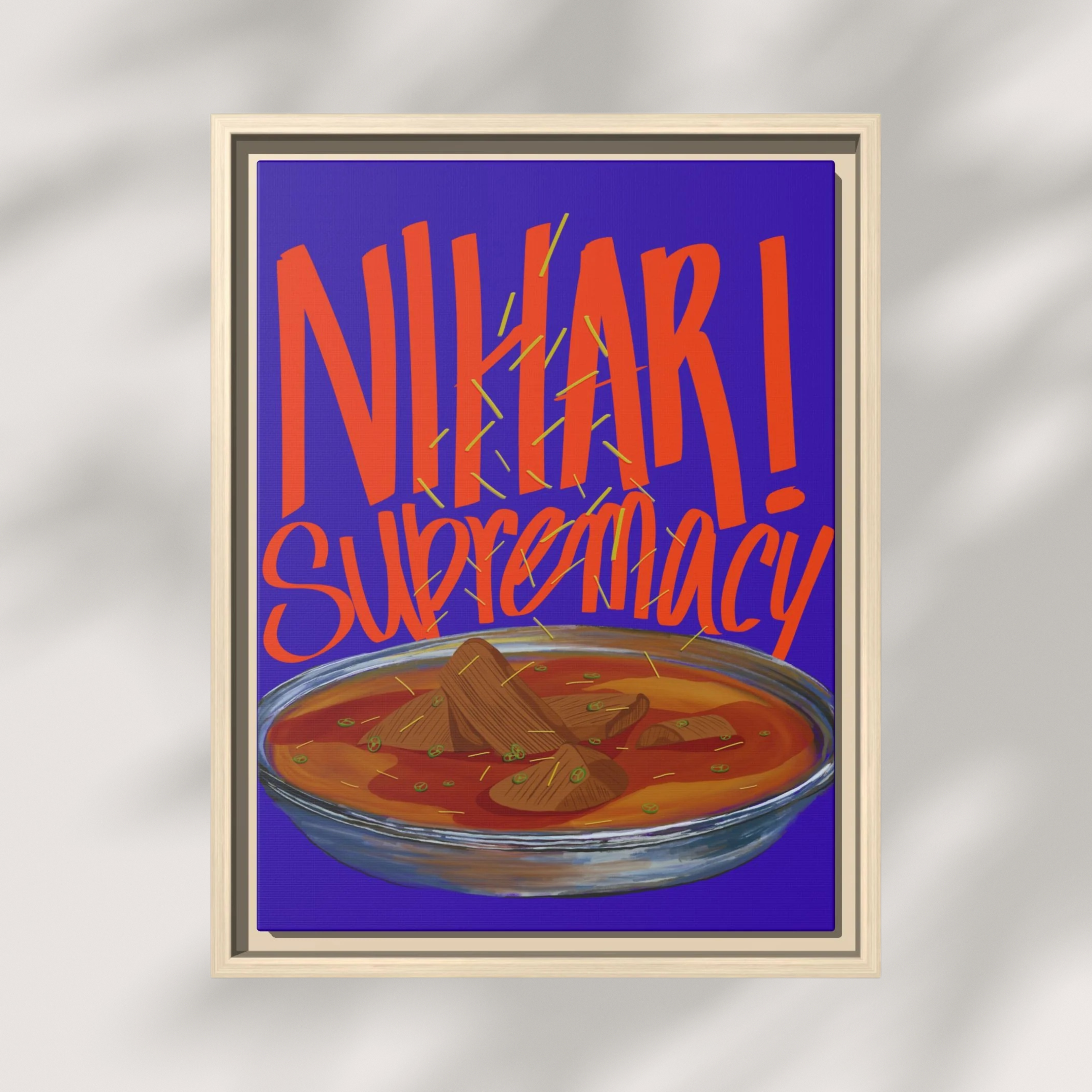 Nihari Supremacy Framed Canvas