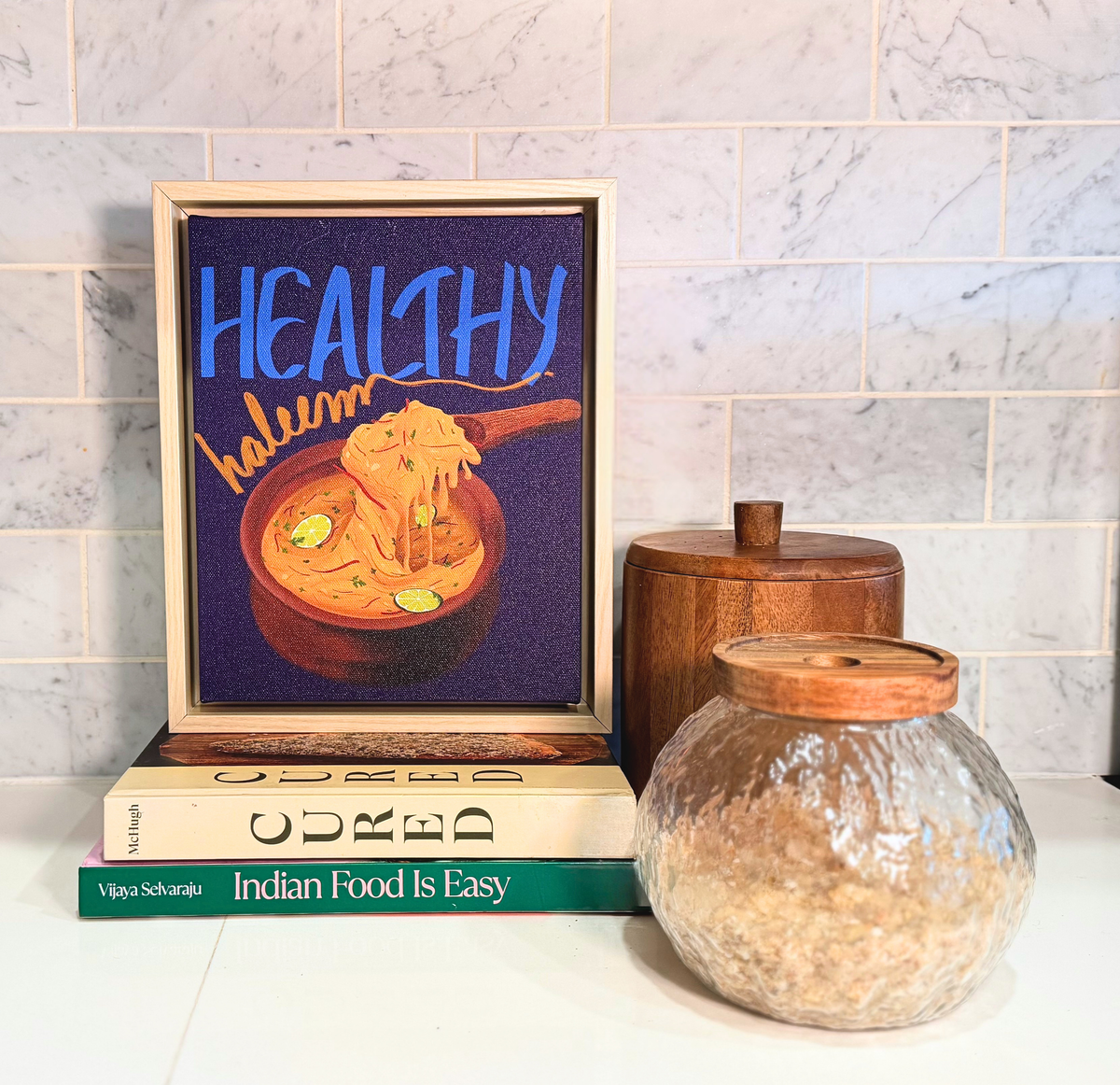 Healthy Haleem Framed Canvas