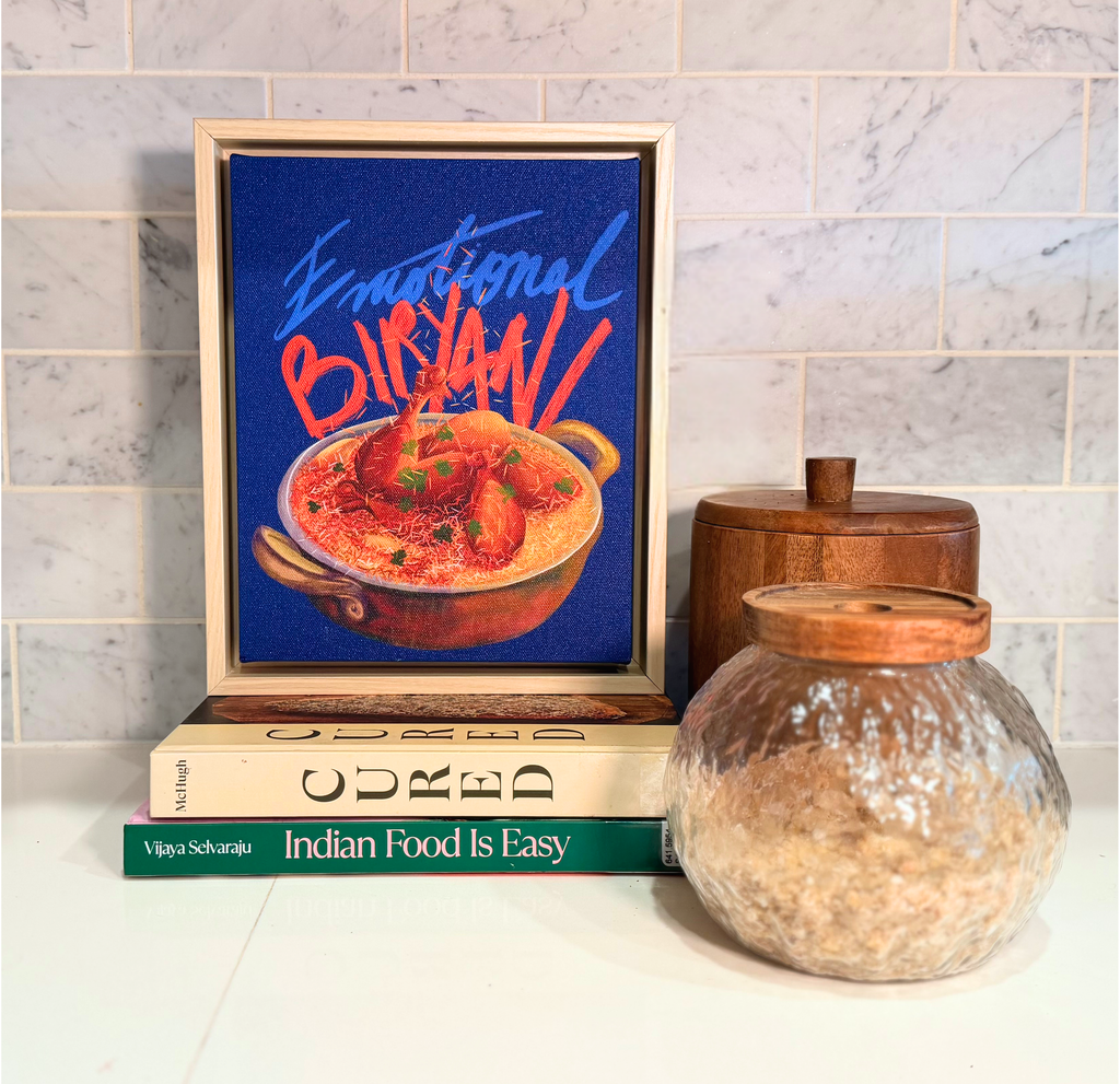 Emotional Biryani Framed Canvas
